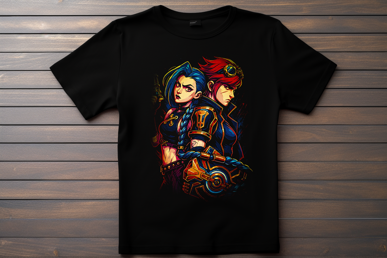 T-shirt Arcane - Jinx et Vi Kitsune Print Studio