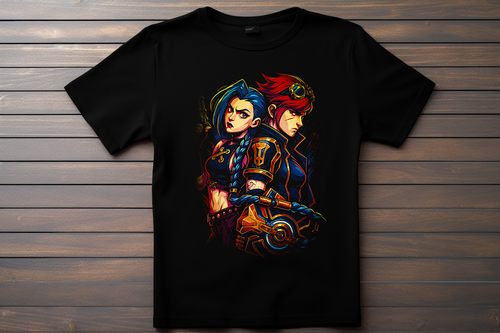 T-shirt Arcane - Jinx et Vi Kitsune Print Studio