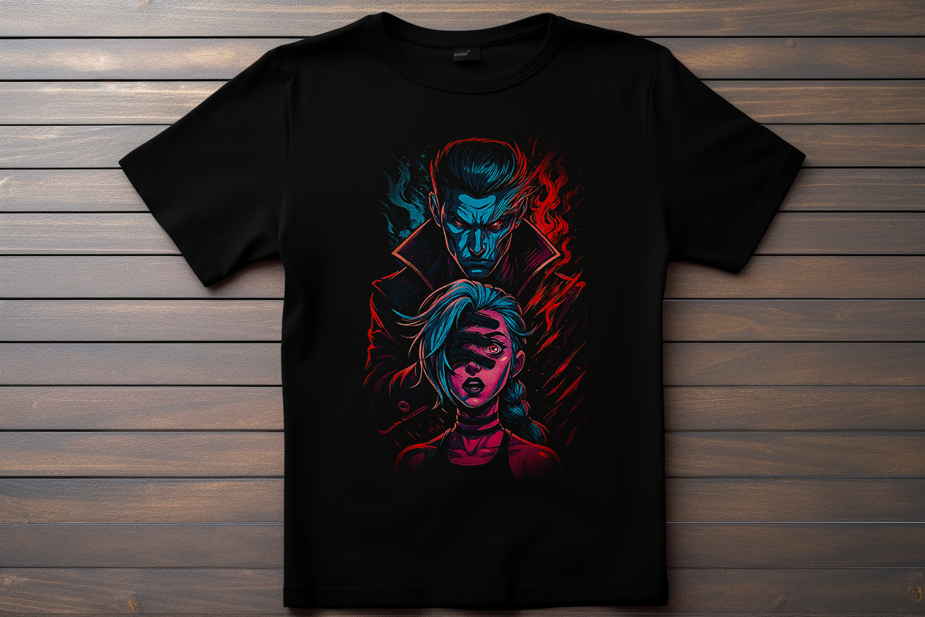 T-shirt Arcane - Jinx et Silco Kitsune Print Studio