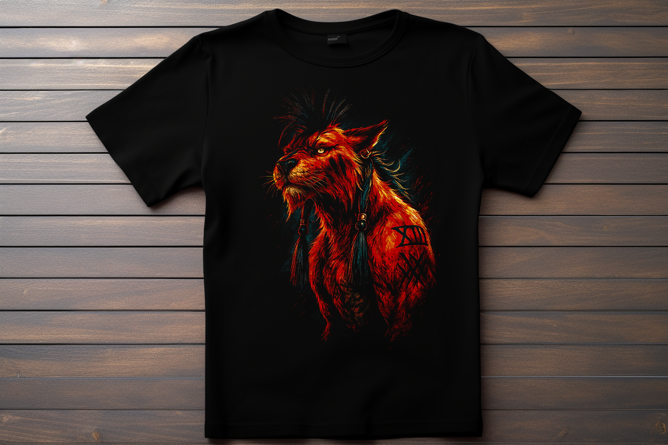 T-shirt Final Fantasy 7 - RedXIII Kitsune Print Studio