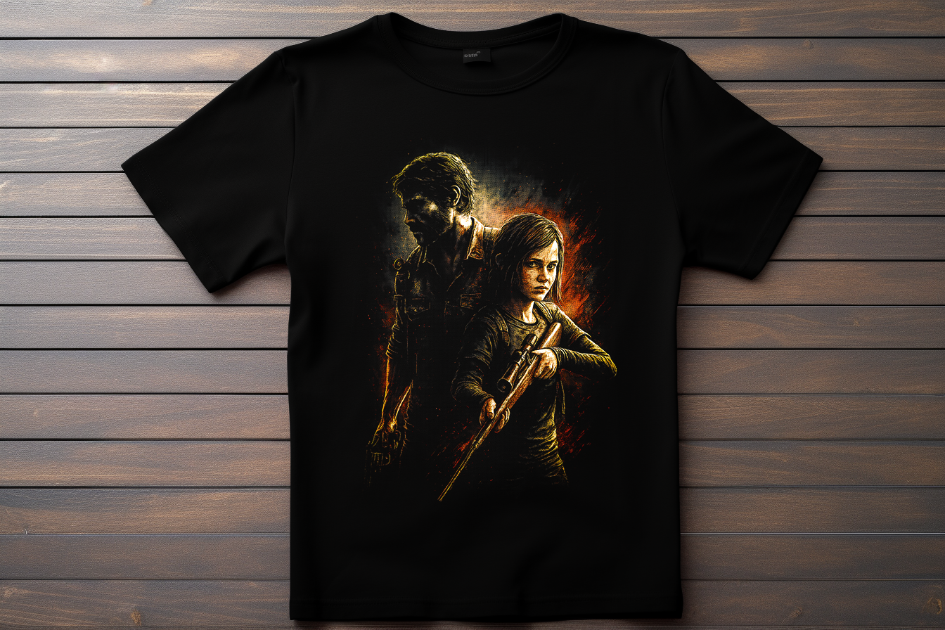 T-shirt The Last Of Us - Joel et Ellie Kitsune Print Studio